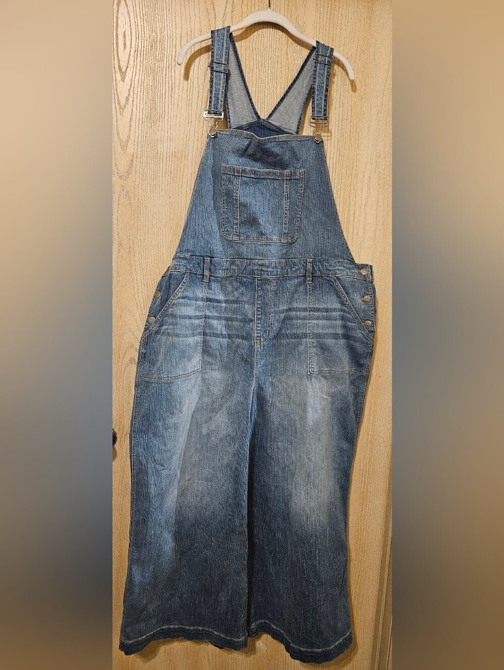 torrid Blue Wash Denim Overalls with Wide Legs